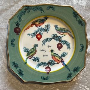 Lou Rota Anthropologie four calling birds 12 days of Christmas plate 2023